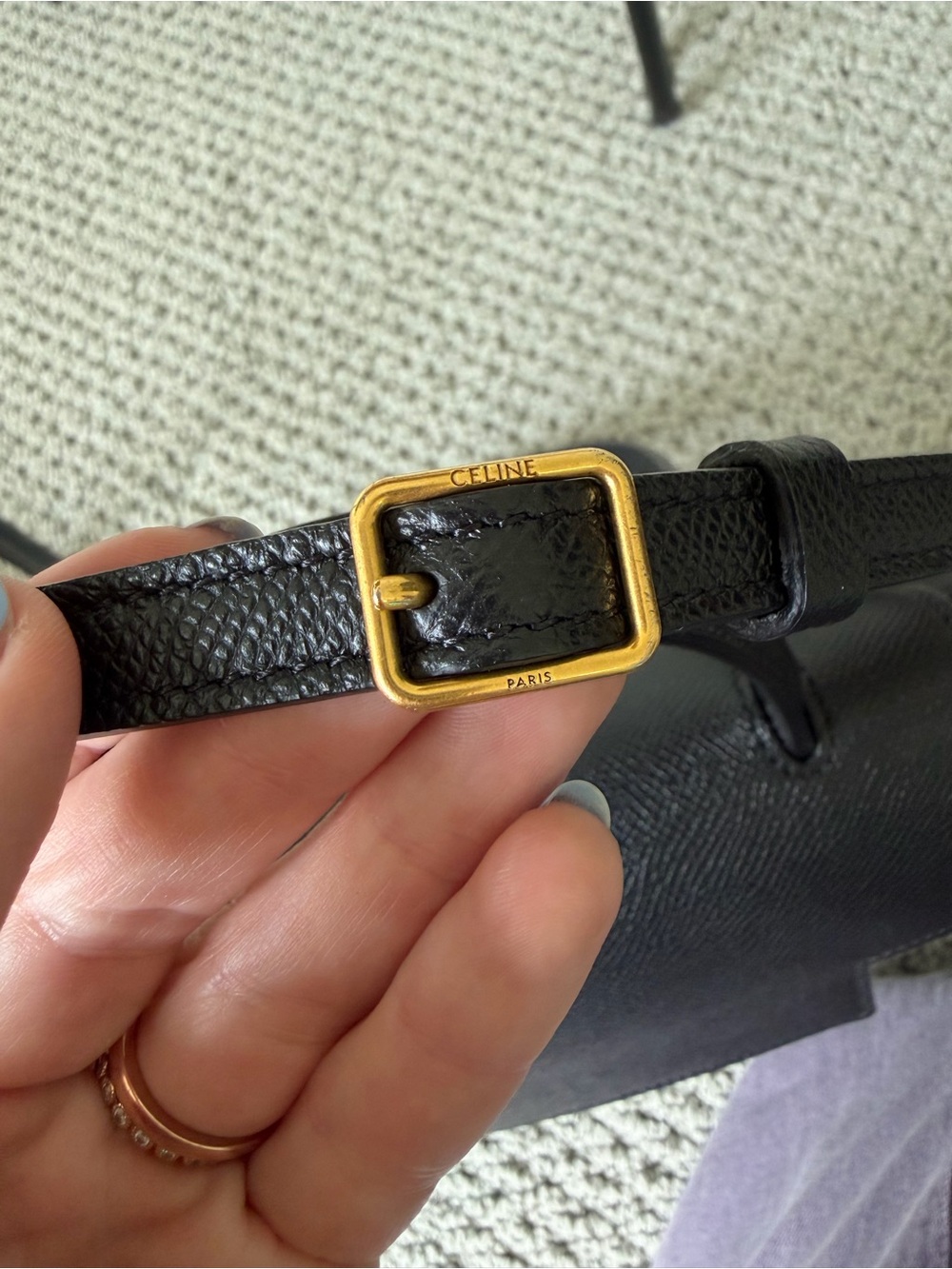 CELINE nano black grained belt bag - Picture 10 of 13